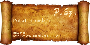 Petul Szevér névjegykártya